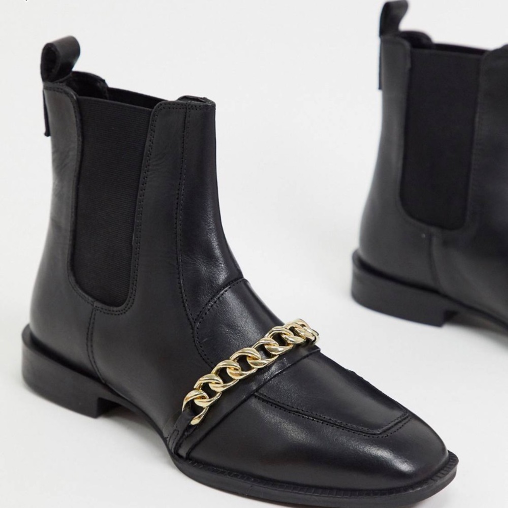 Asos flat chain booties
